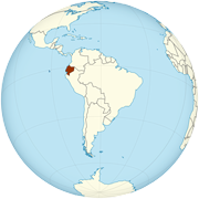 Ecuador on the globe