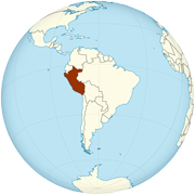 Peru Peru on the globe
